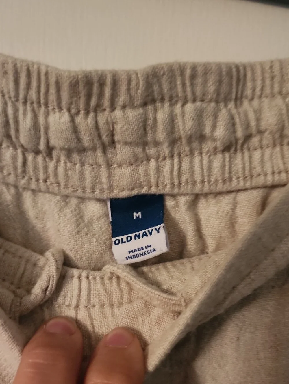 Old Navy Lightweight Linen-Blend Relaxed Pants - Cream